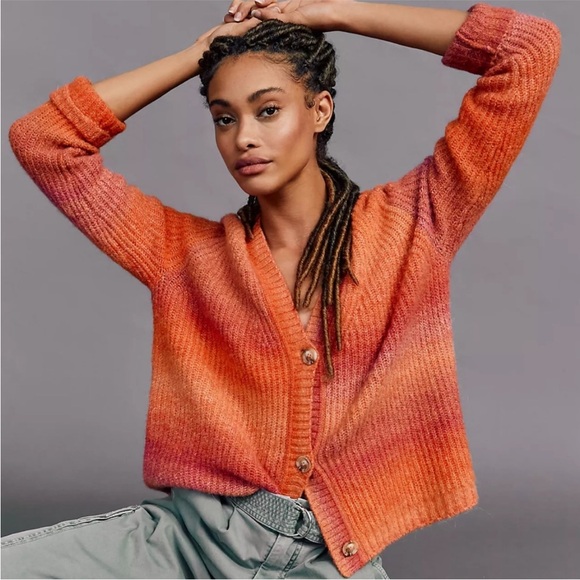 Maeve Sweaters - Maeve Hallie Multicolor Gradient Cardigan